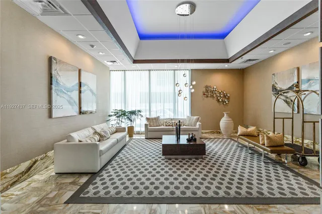 a living room with furniture