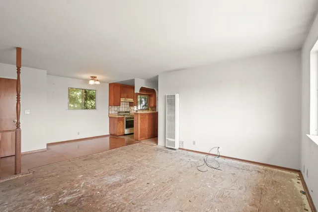 a view of a kitchen with a sink