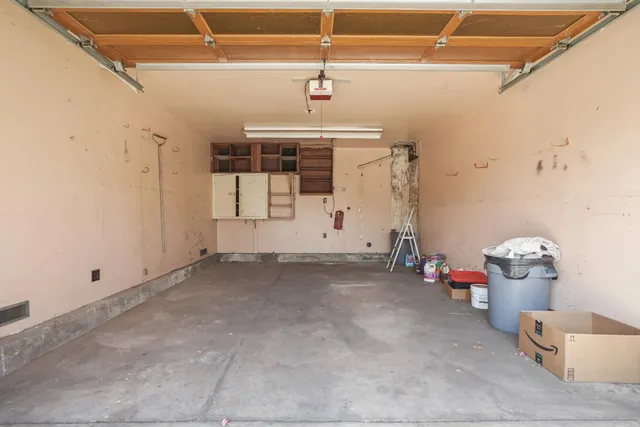 a view of a room with storage