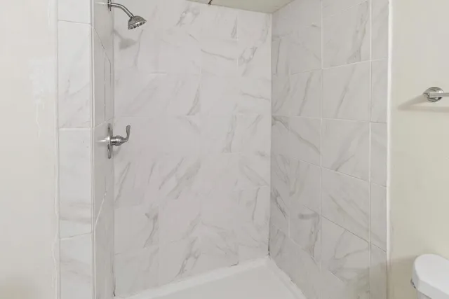 a bathroom with a shower