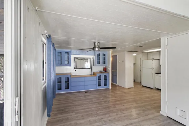 a view of a bathroom from the hallway