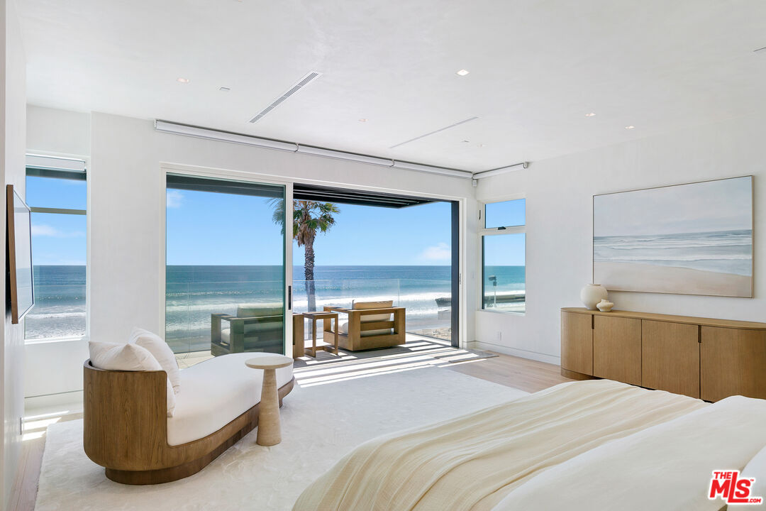 31224 Broad Beach Road Malibu, CA 90265 - Photo 23 of 54 a bedroom with a bed and large glass window