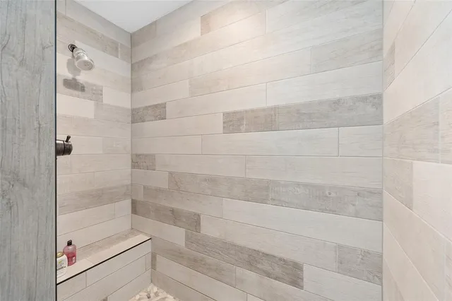 a view of a lake with a yard