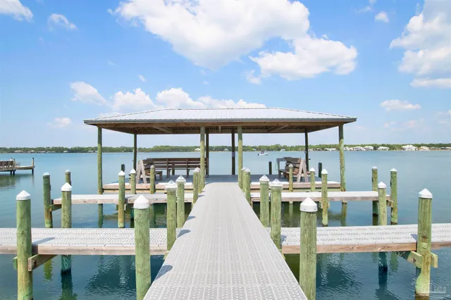 a lake view with a large trees