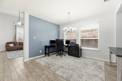a living room with furniture