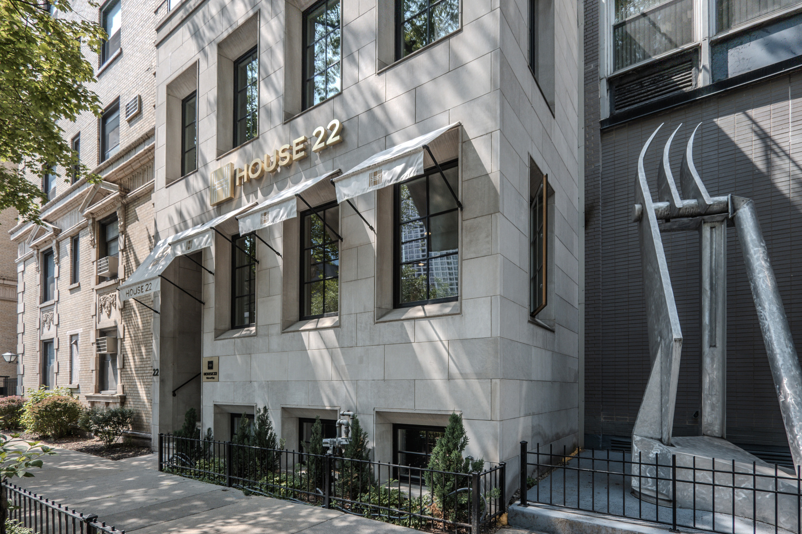 a view of a building with a outdoor space