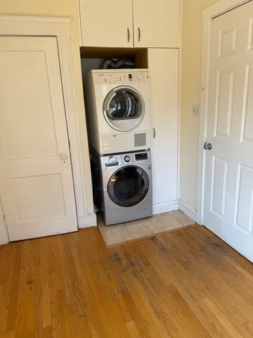 a view of a storage & utility room with washer and dryer