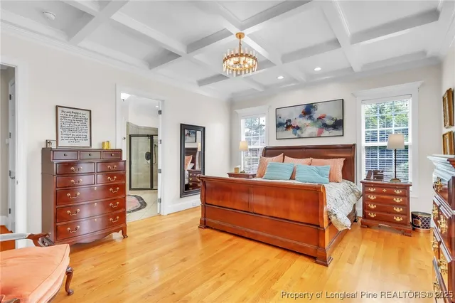 a bedroom with a bed and furniture