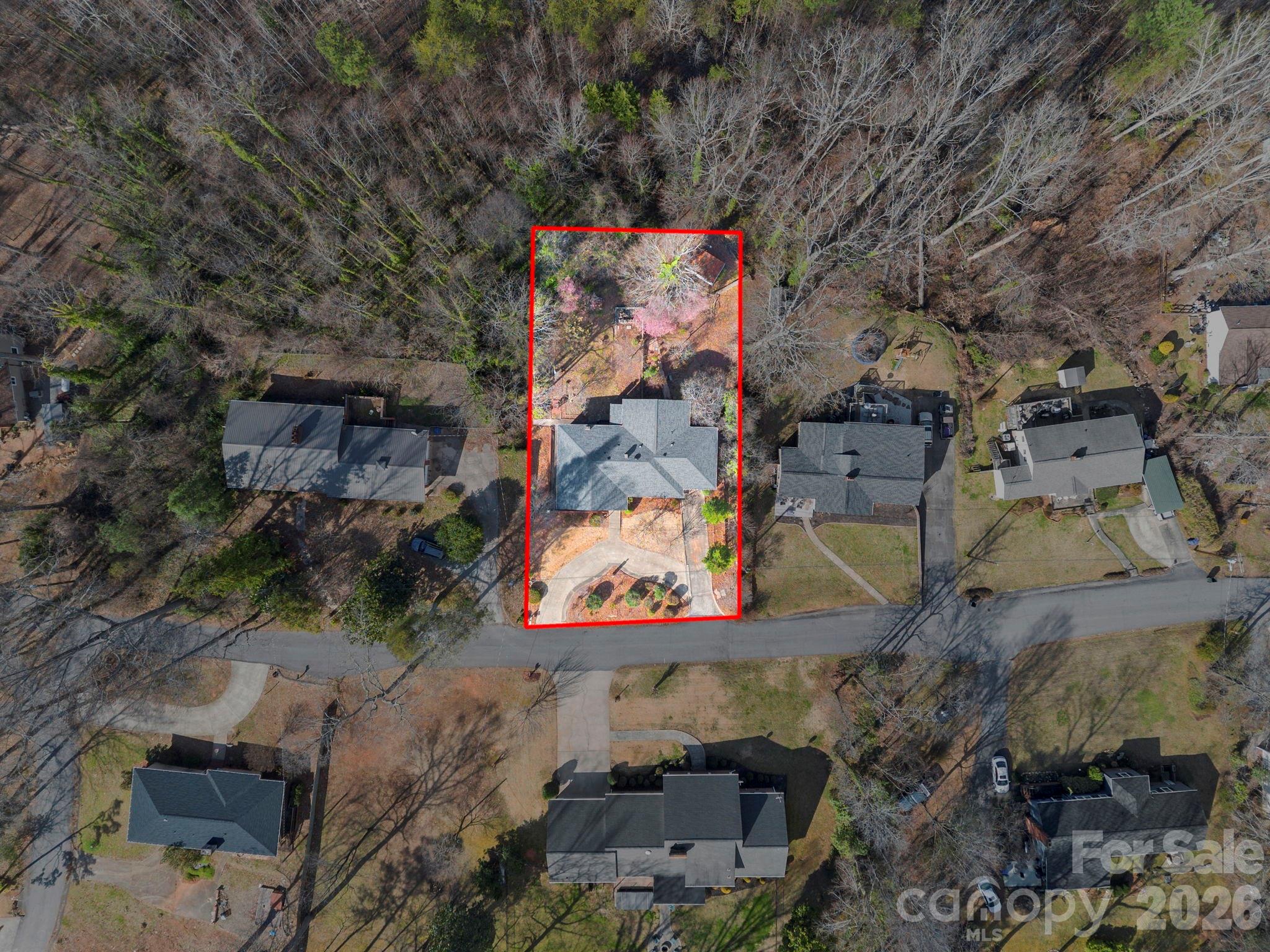 204 West Fernwood Drive Rutherfordton, NC 28139 - Photo 7 of 34 an aerial view of a house with a yard and tree s