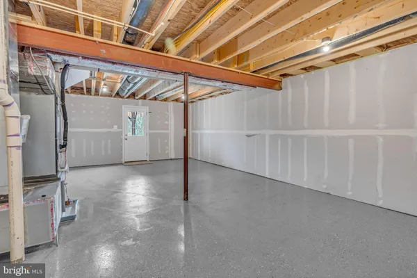 a view of a room with racks on the wall