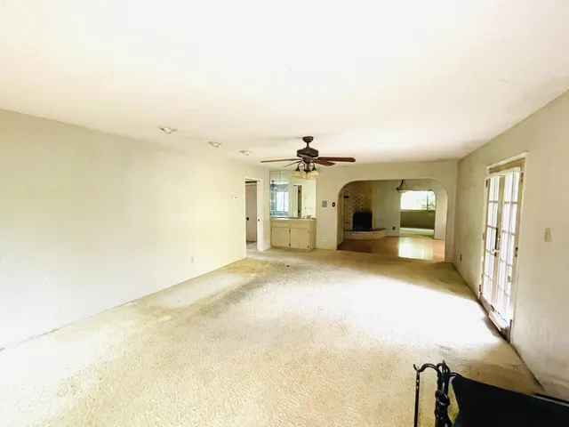 a view of a livingroom with a fireplace