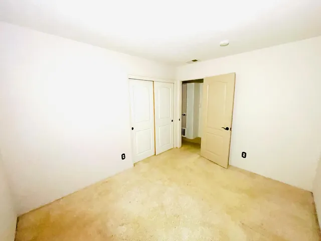 a view of a room with cabinet