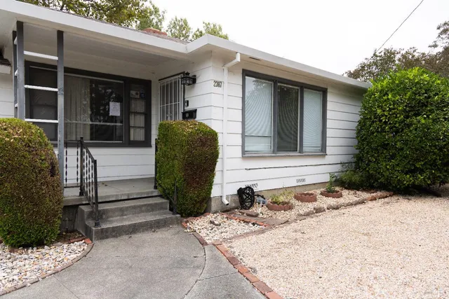 a view of a entryway door front of house