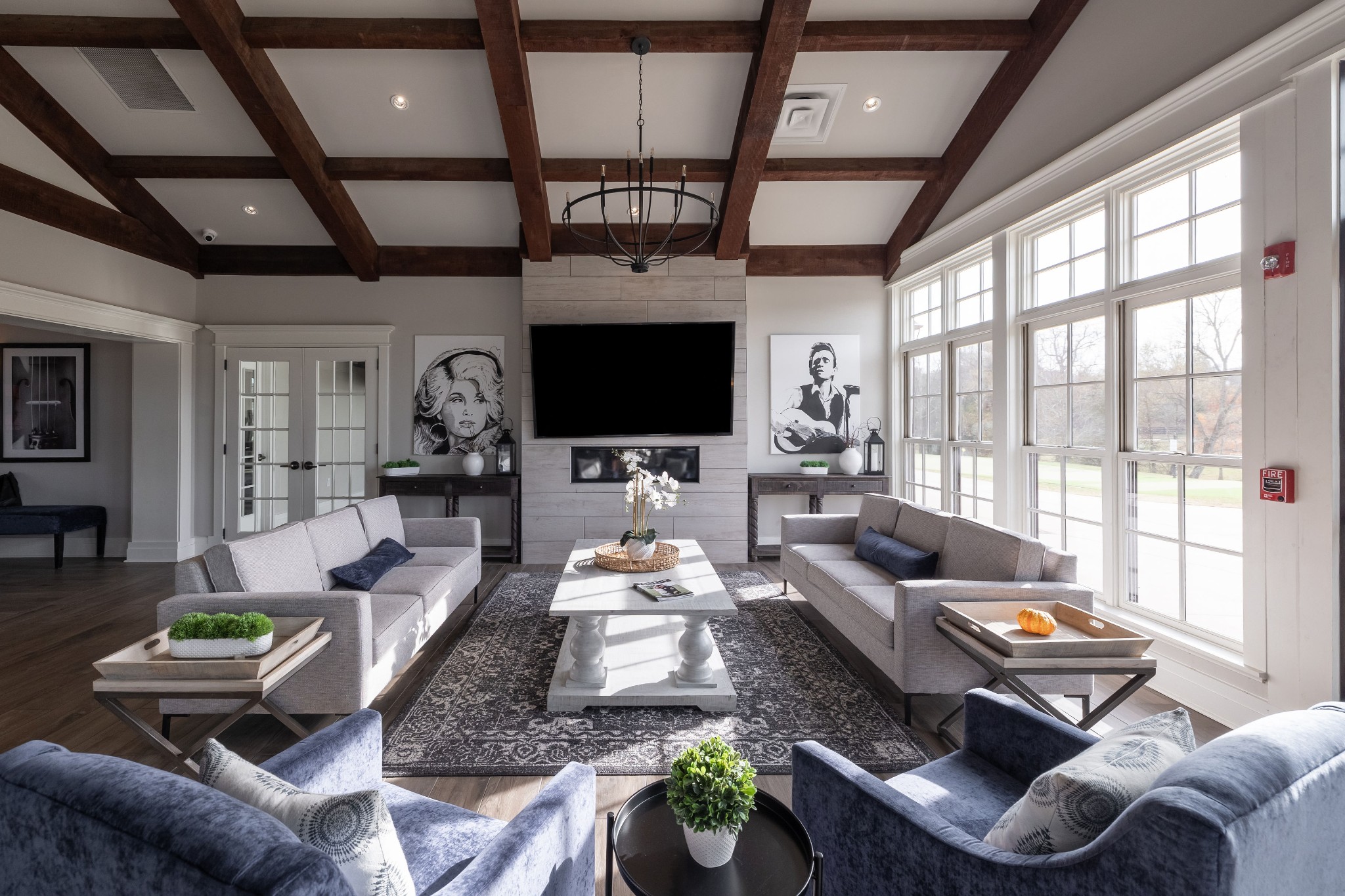 6745 Pleasant Gate Lane College Grove, TN 37046 - Photo 45 of 56 a living room with fireplace furniture and a flat screen tv