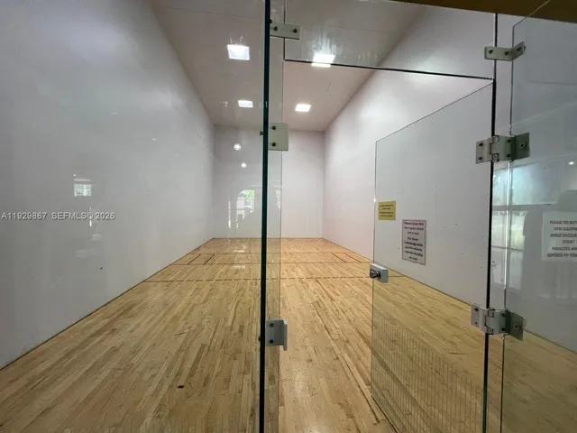 a room with gym equipment