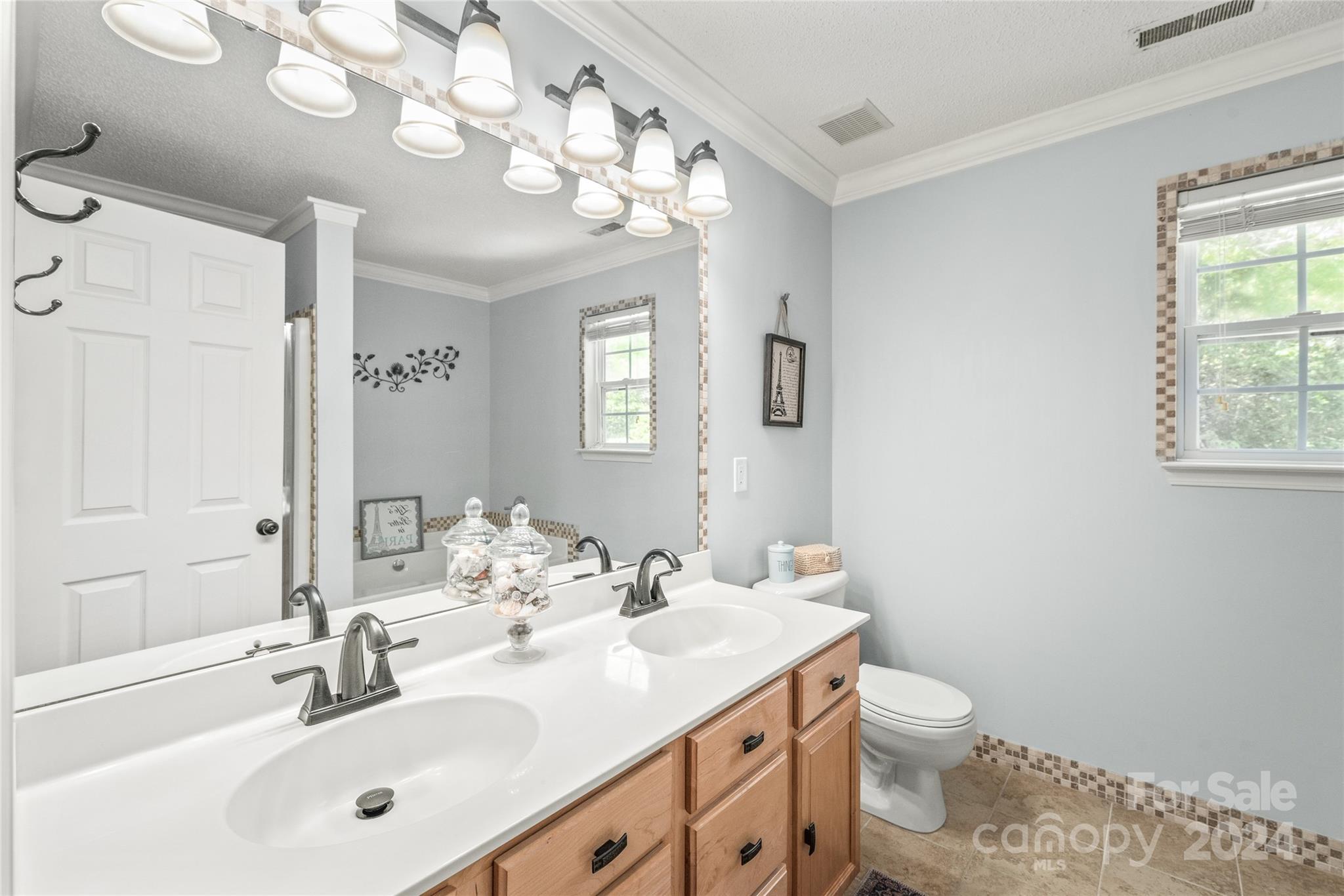 3008 Viola Lane Monroe, NC 28110 - Photo 25 of 36 a bathroom with a sink a toilet and a mirror