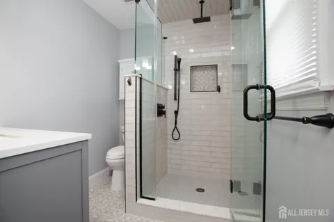 a bathroom with a shower