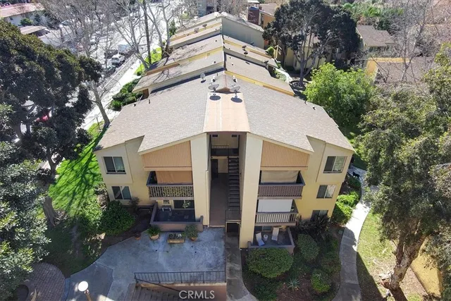 a front view of a house with patio