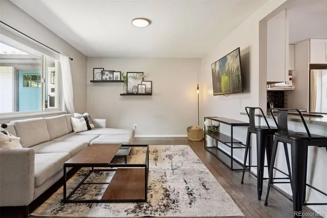 a living room with furniture