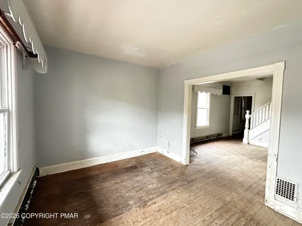 an empty room with a window
