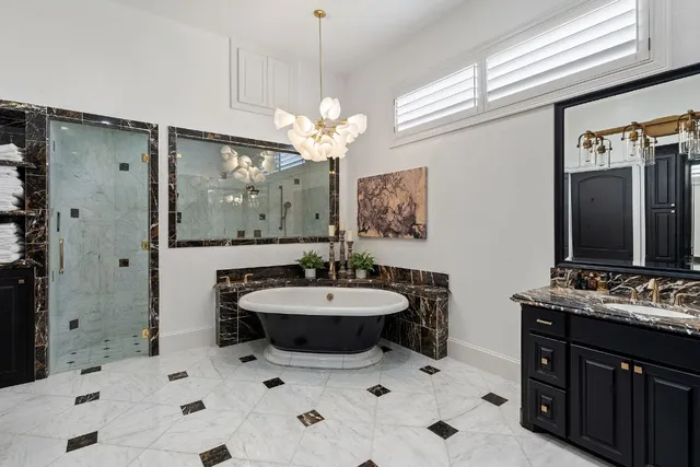 a bathroom with shower