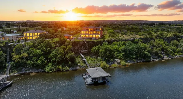 a view of a lake with a mountain