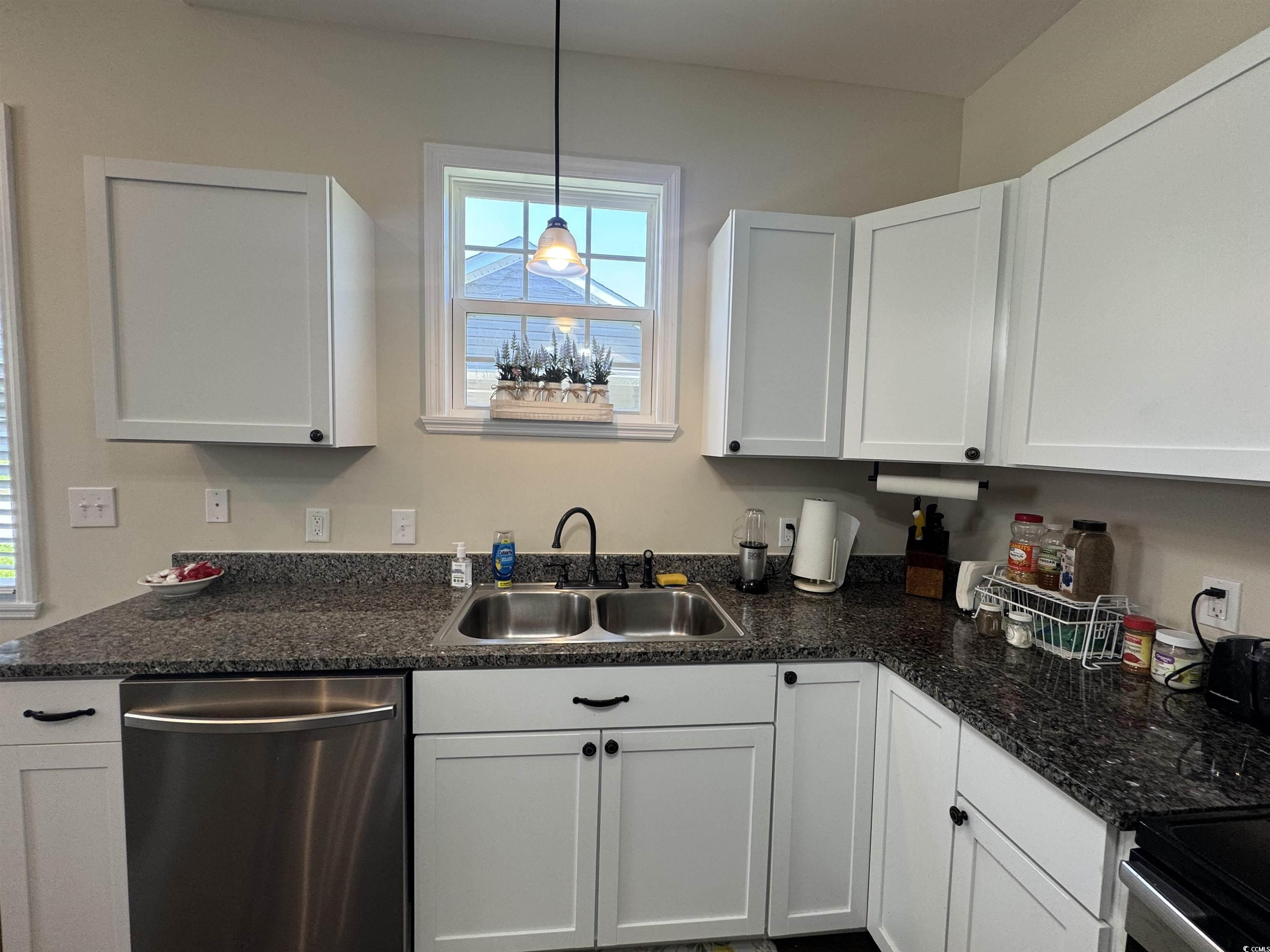 304 South Magnolia Avenue Andrews, SC 29510 - Photo 8 of 19 Kitchen with dishwasher, a sink, healthy amount of natural light, and white cabinetry