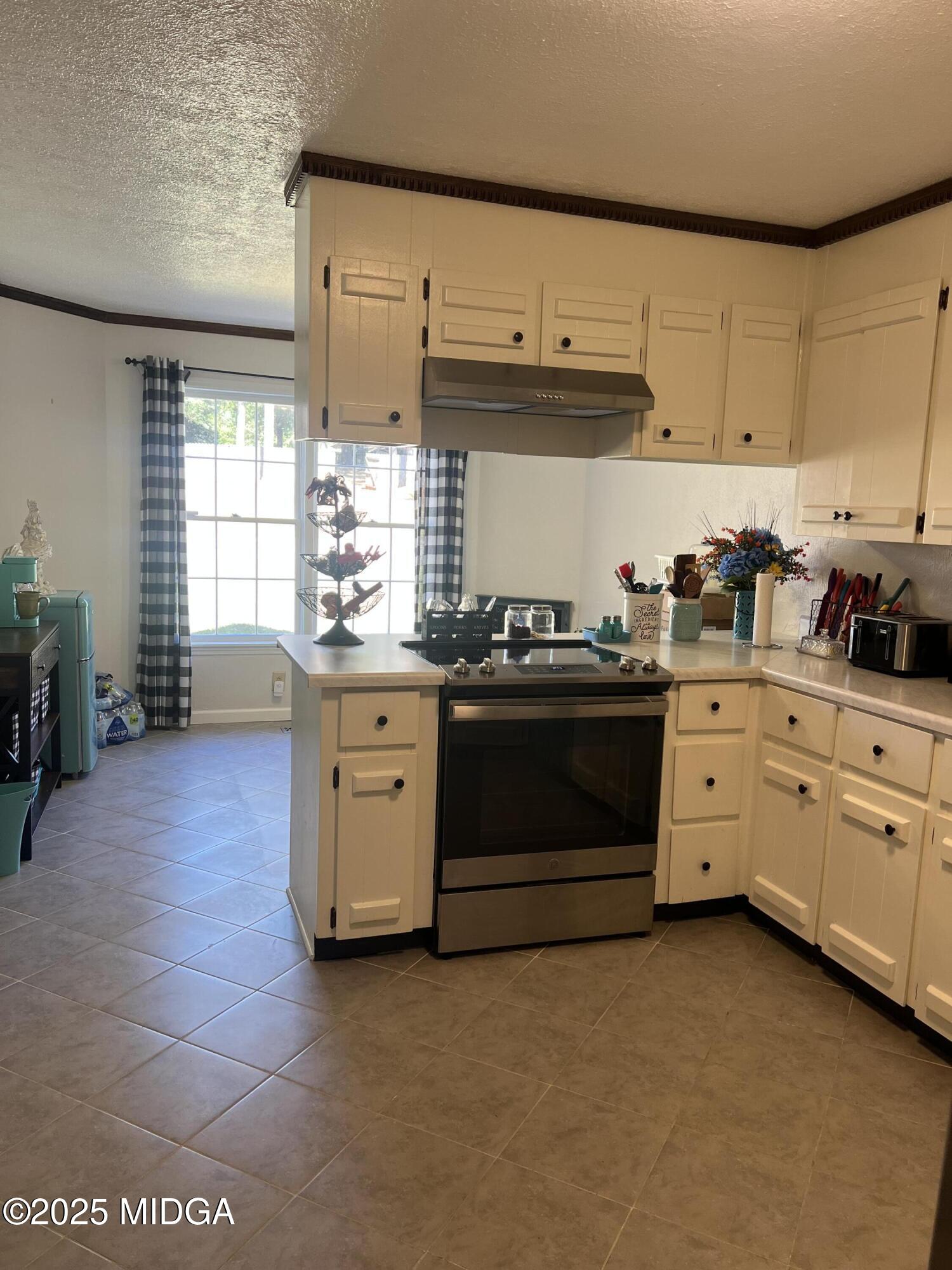 311 Overlook Drive Montezuma, GA 31063 - Photo 5 of 25 a kitchen with stainless steel appliances a stove a sink and white cabinets