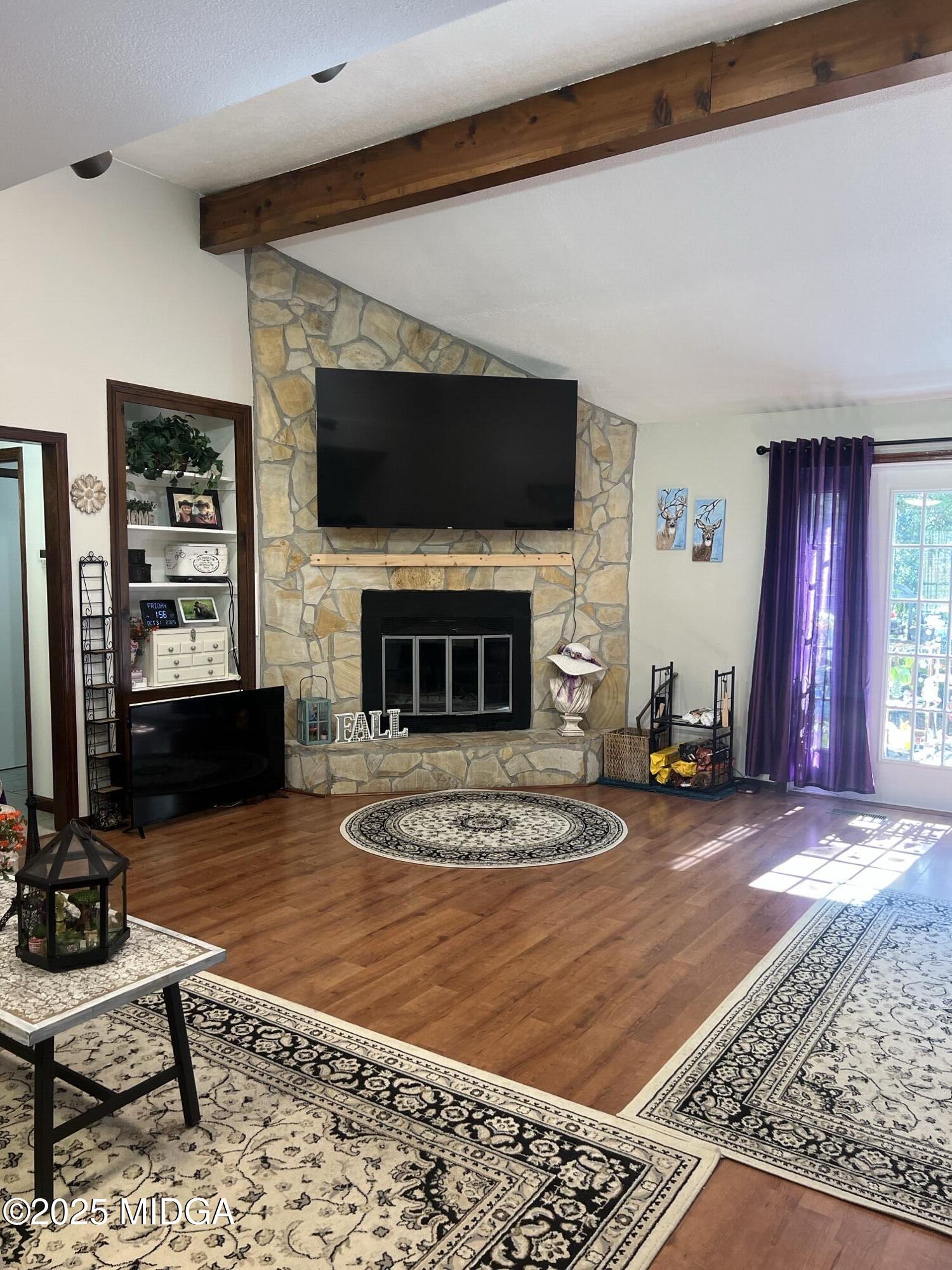 311 Overlook Drive Montezuma, GA 31063 - Photo 7 of 25 a living room with furniture a flat screen tv and a fireplace