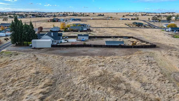 an aerial view of a parking space