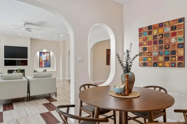 a living room with furniture