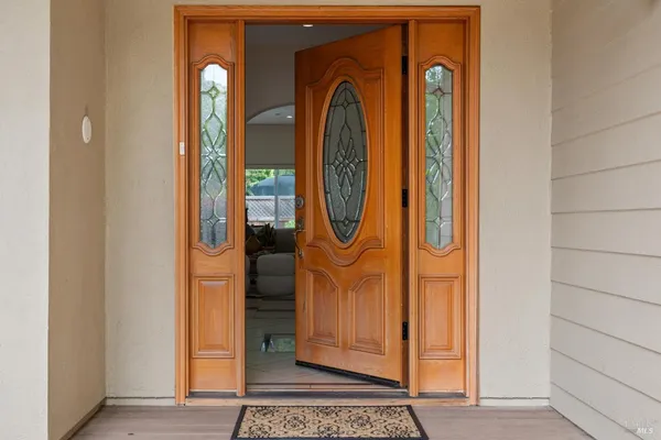 a view of a entryway door of the house