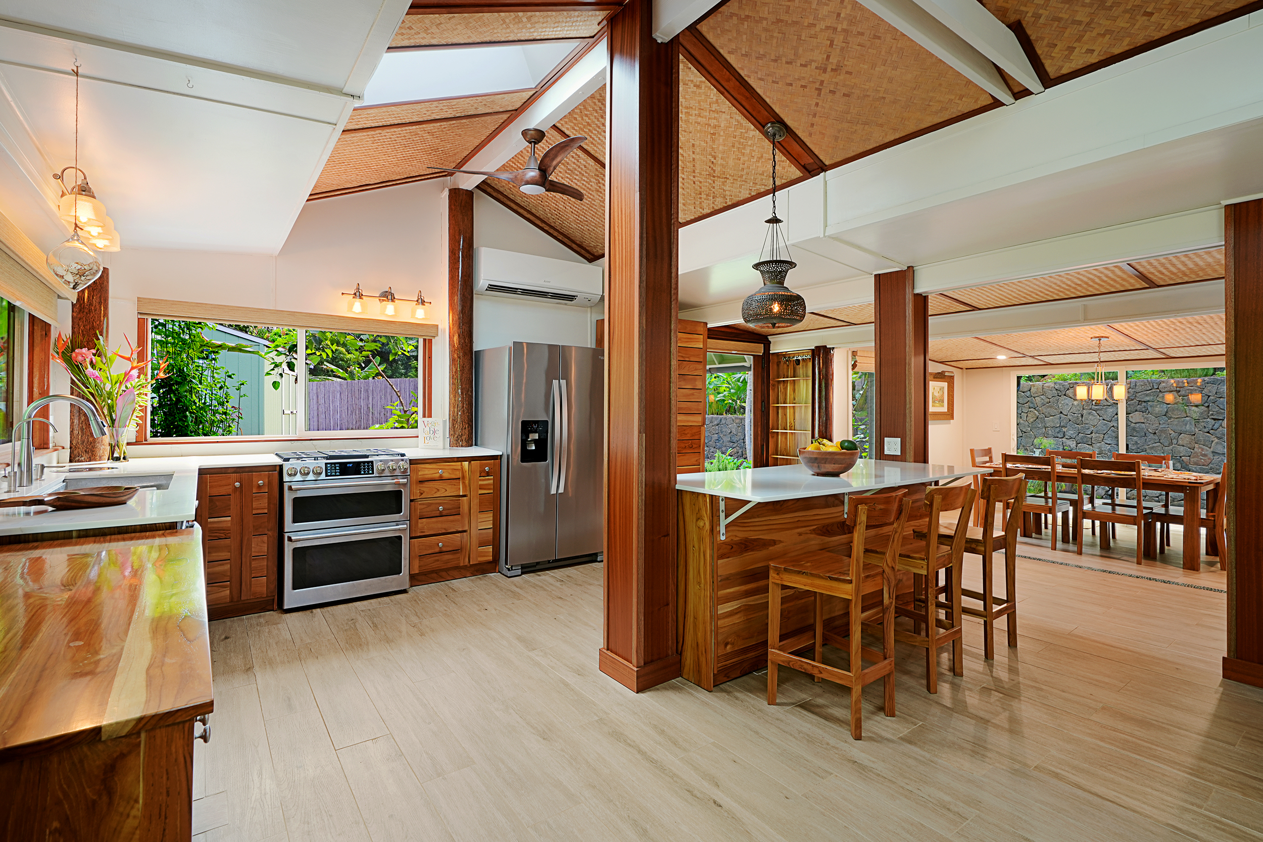 3720A Moloaa Road Kapaa, HI 96746 - Photo 4 of 17 a view of a dining room with furniture window and wooden floor