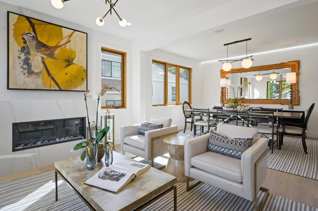 1327 Benito Avenue Burlingame, CA 94010 - Photo 5 of 41 a living room with furniture and a fireplace