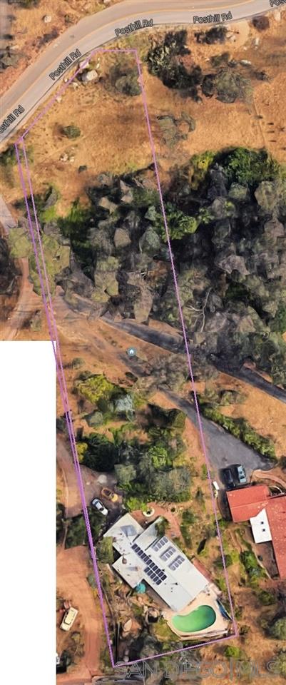 11211 Posthill Road Lakeside, CA 92040 - Photo 24 of 25 Close Up Overhead with assumed property line