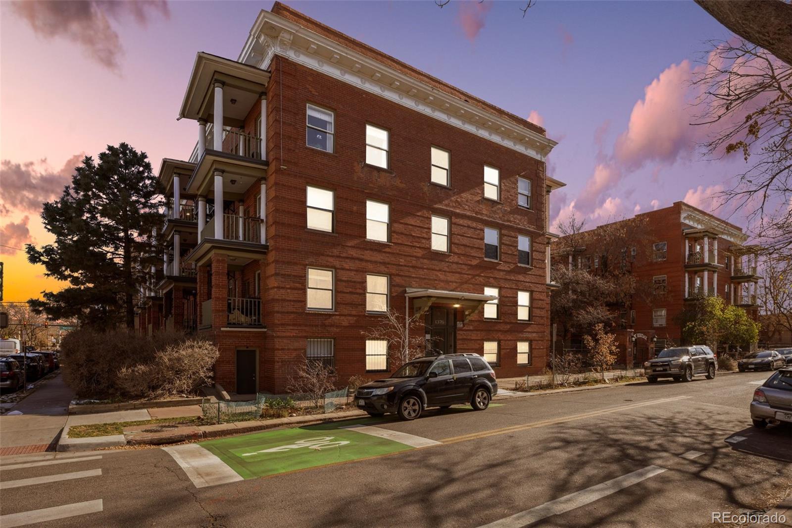 a car parked in front of a building