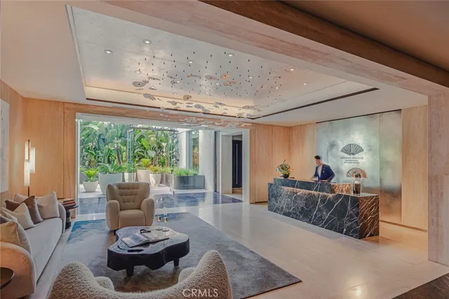 a living room with furniture