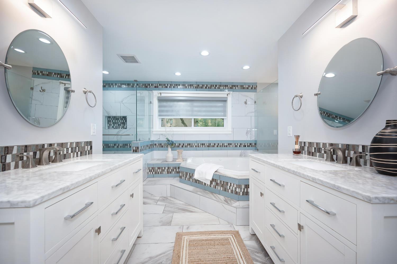 3468 Rolph Way El Dorado Hills, CA 95762 - Photo 13 of 51 a bathroom with a granite countertop sink mirror and bathtub