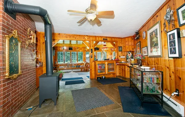 a view of a porch with furniture