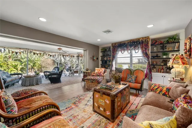 a living room with furniture