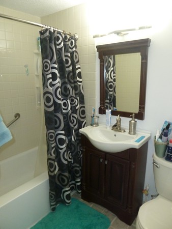 1186 Worcester Road, Unit 610 Framingham, MA 01702 - Photo 5 of 9 a bathroom with a sink and a mirror