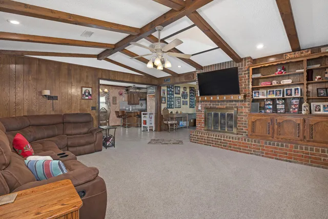 a living room with furniture