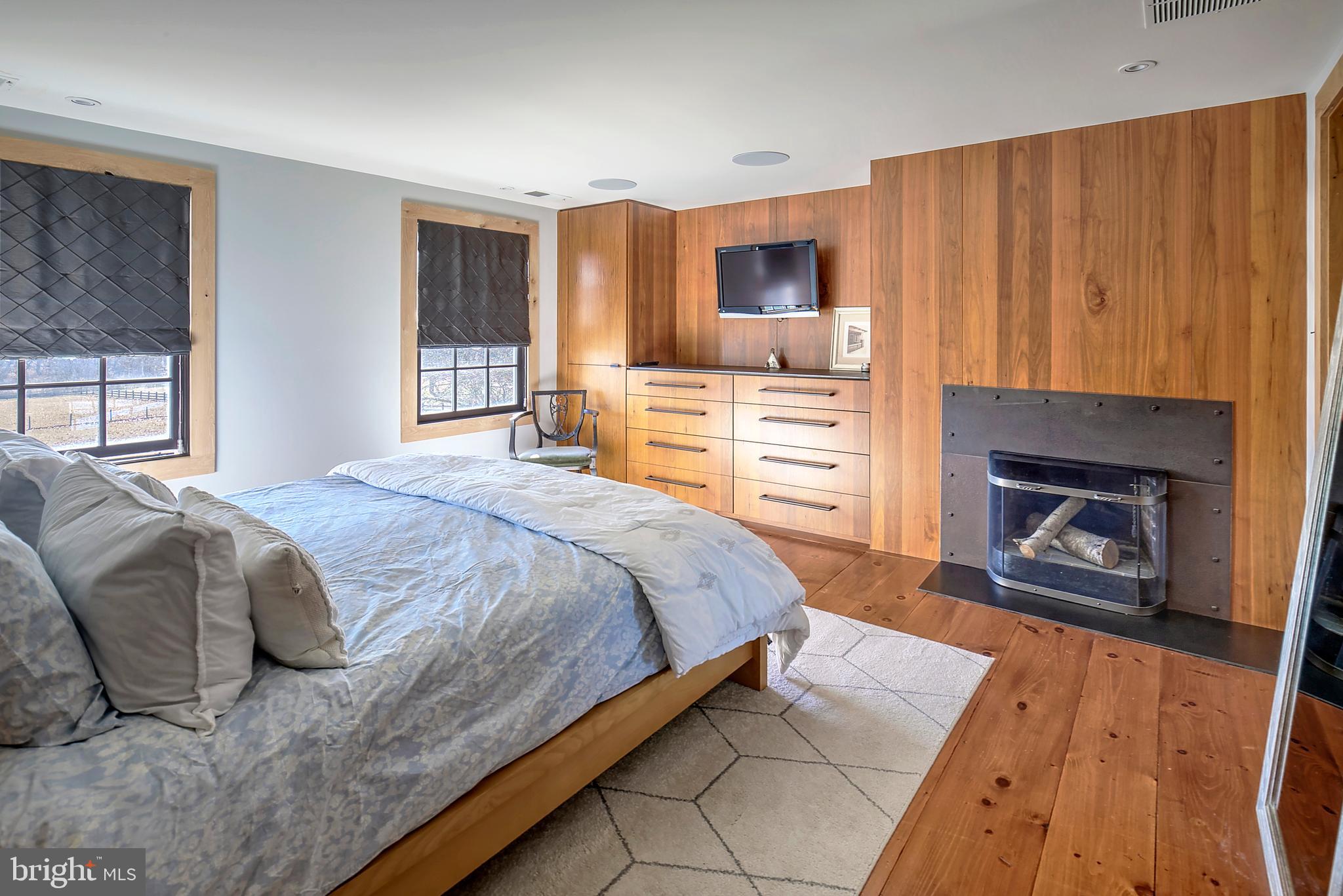 266 Province Line Road Skillman, NJ 08558 - Photo 32 of 71 a spacious bedroom with a bed a fireplace and a television