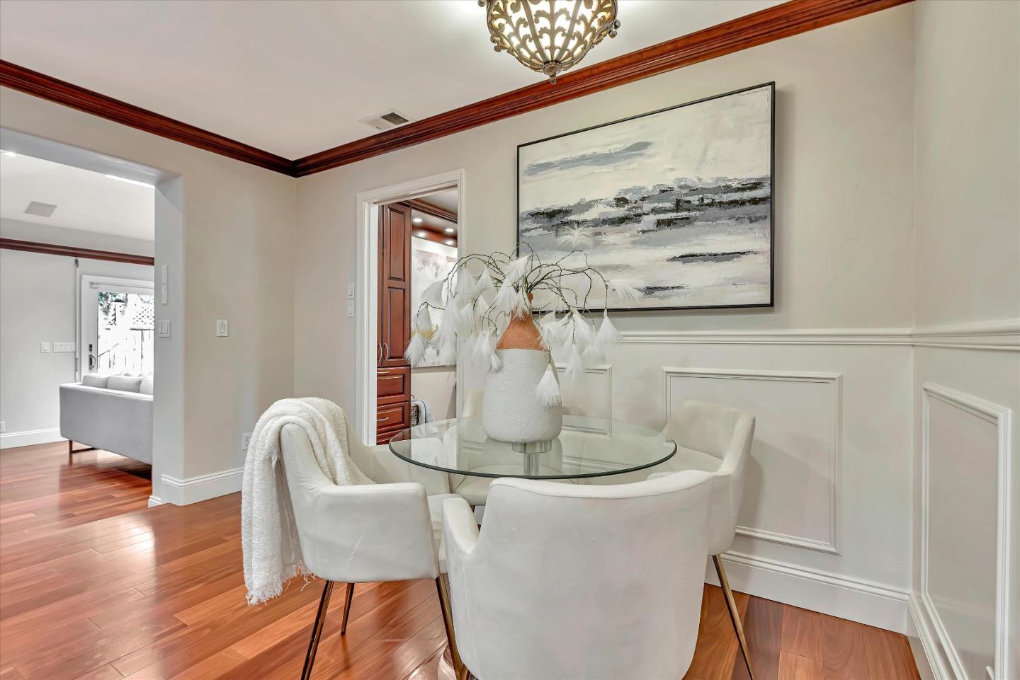 1623 Fallen Leaf Lane Los Altos, CA 94024 - Photo 25 of 62 a dining room with furniture and wooden floor