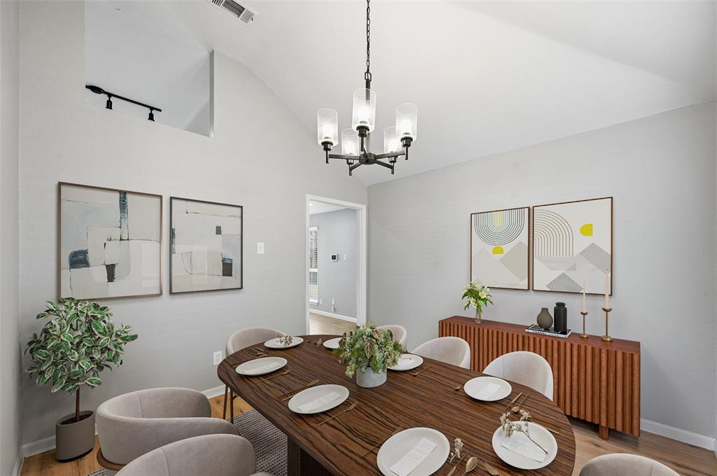 210 South Malone Road Allen, TX 75002 - Photo 30 of 36 a view of a dining room with furniture a rug and wooden floor