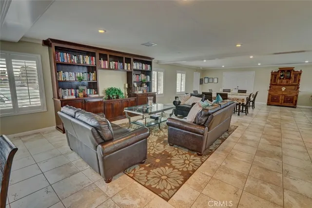 a view of a dining area with furniture