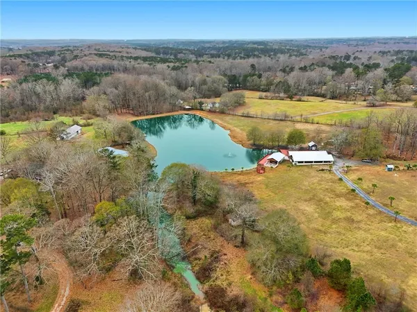 a view of a lake with a mountain in the back