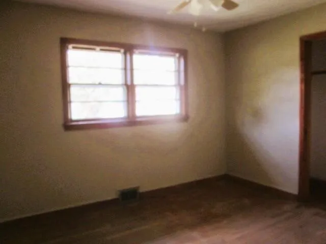 an empty room with a window