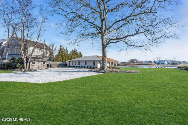 a view of outdoor space with garden and trees