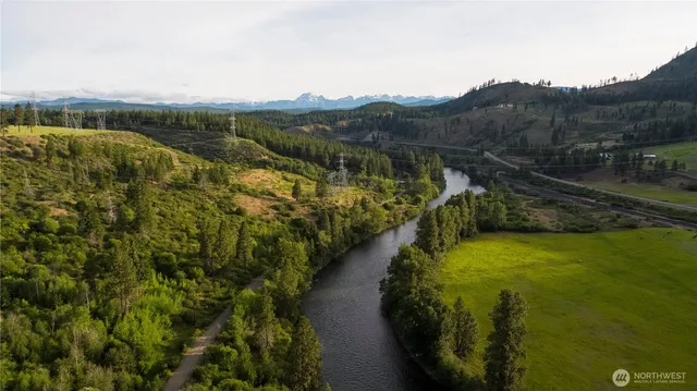 a view of a lake with a mountain
